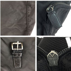 Prada Tessuto Triangle Logo Plate Black Silver Hardware Nylon Leather — view 5