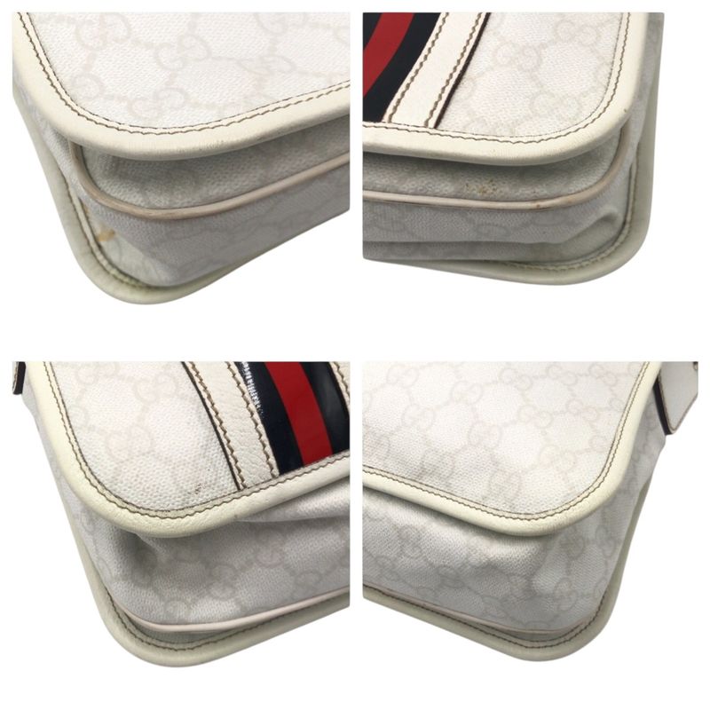 Gucci Sherry Line White Leather Shoulder Bag Messenger — view 3