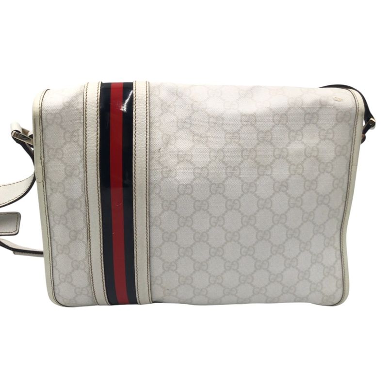 Gucci Sherry Line White Leather Shoulder Bag Messenger — view 2