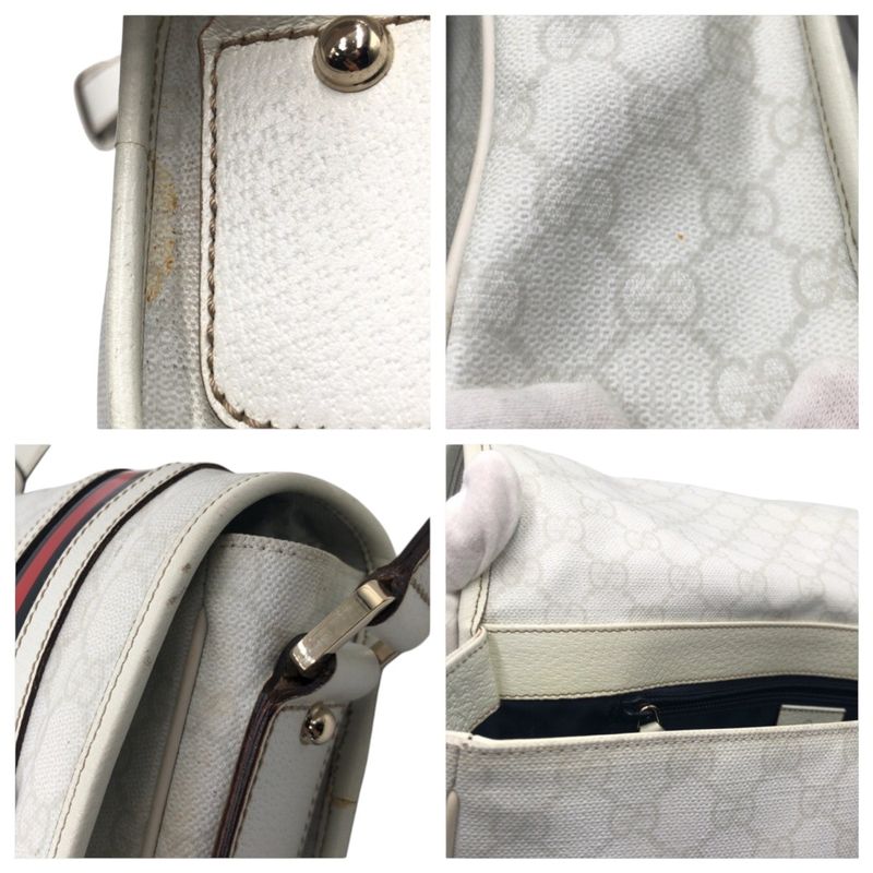 Gucci Sherry Line White Leather Shoulder Bag Messenger — view 6