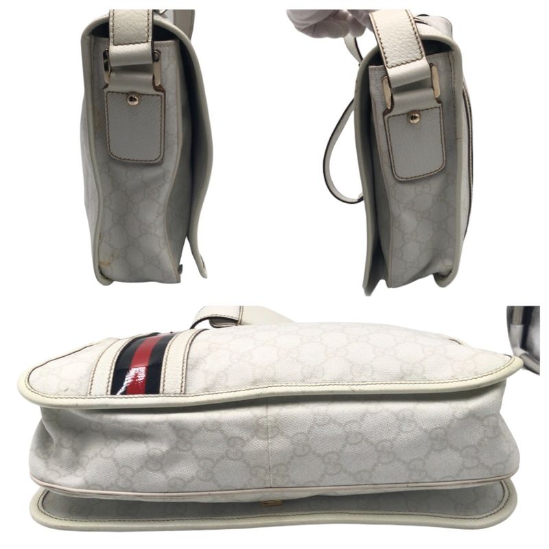 Gucci Sherry Line White Leather Shoulder Bag Messenger — view 9