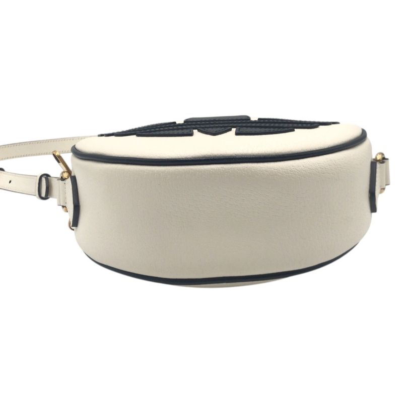 Gucci Adidas Collaboration Marmont White Black Leather Shoulder Bag — view 8