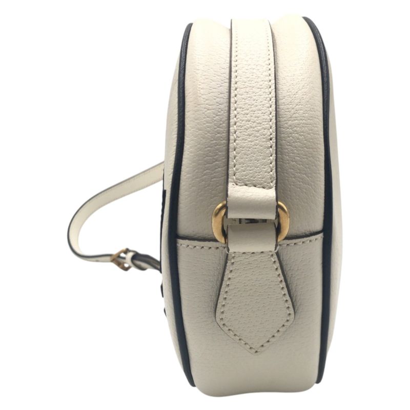 Gucci Adidas Collaboration Marmont White Black Leather Shoulder Bag — view 7