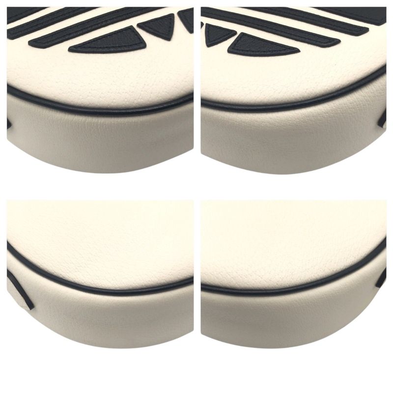 Gucci Adidas Collaboration Marmont White Black Leather Shoulder Bag — view 3