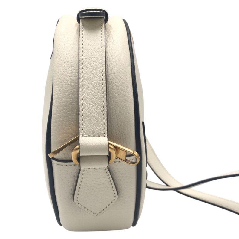 Gucci Adidas Collaboration Marmont White Black Leather Shoulder Bag — view 6