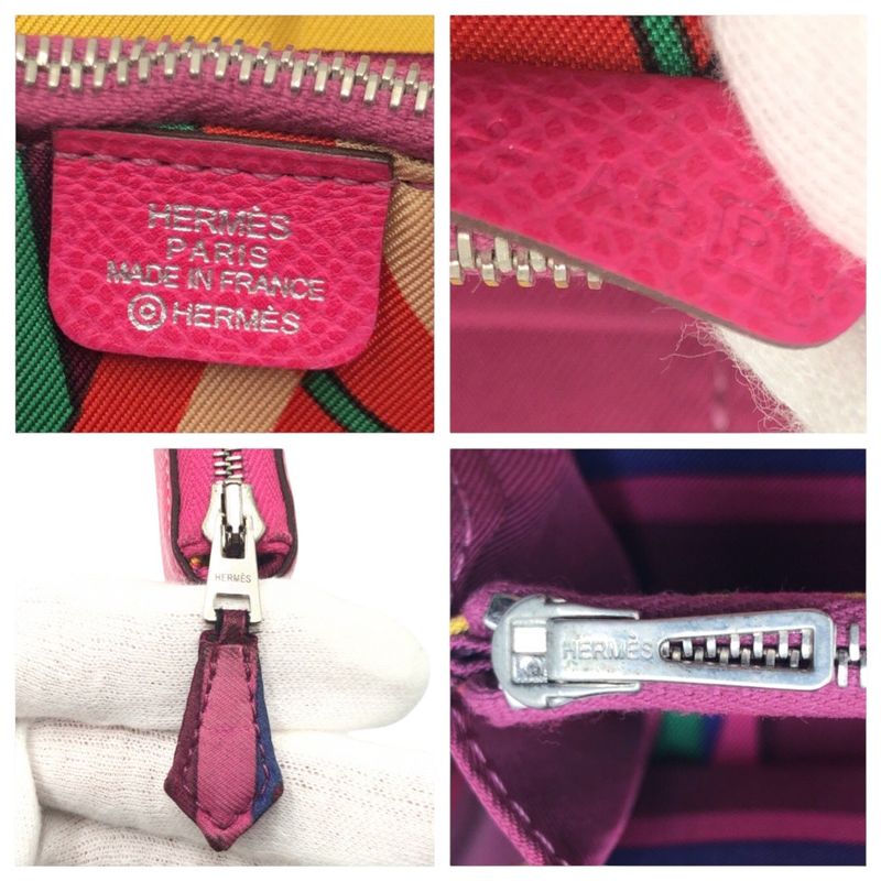 Hermes Azap Long Silk Inn Pink Rose Tillian Silver Hardware Vaux Epson — view 5