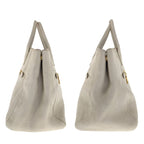 Prada Vitello Off White Ivory Gold Hardware Leather Tote Handbag — view 8