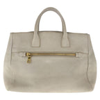 Prada Vitello Off White Ivory Gold Hardware Leather Tote Handbag — view 2