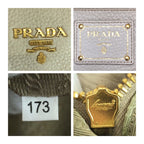 Prada Vitello Off White Ivory Gold Hardware Leather Tote Handbag — view 4