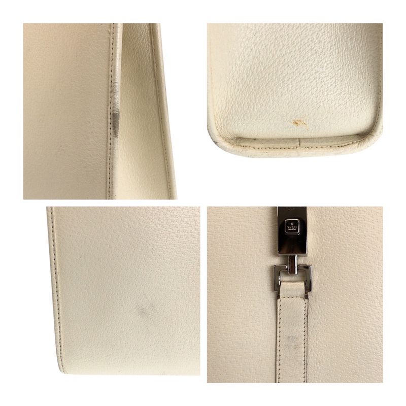 Gucci Jackie White Ivory Silver Hardware Leather 002 1064 Tote Bag Handbag — view 5