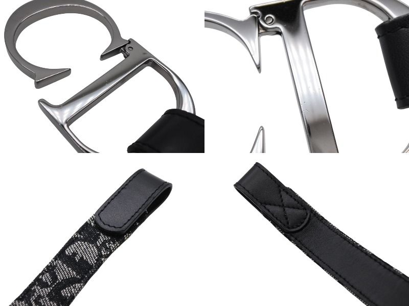 Dior Belt Trotter Line CD Logo Navy Gray — view 7