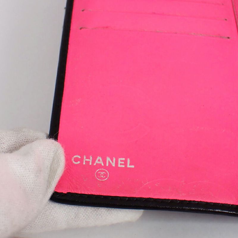 Chanel Cambon Line Black and Pink Long Wallet — view 5