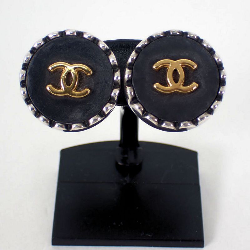 Chanel Vintage Coco Mark Earrings — view 6