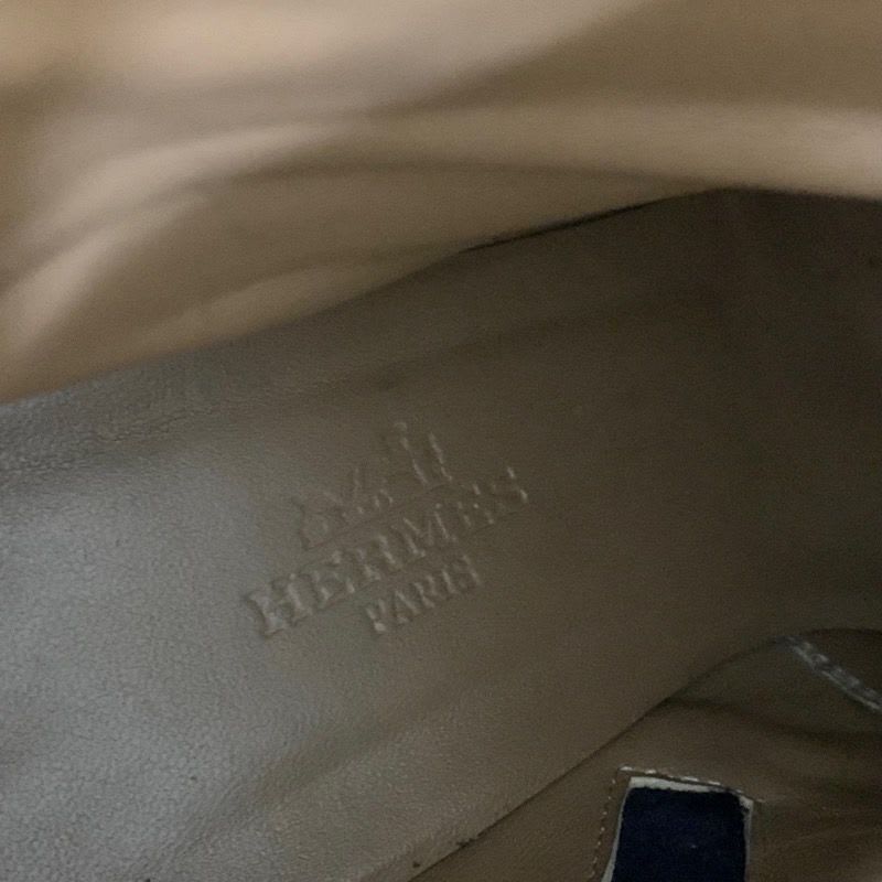Hermes Boots Short Shoes Suede Navy Silver Kelly Hardware — view 7