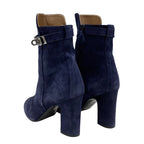 Hermes Boots Short Shoes Suede Navy Silver Kelly Hardware — view 4