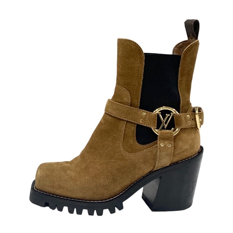 Louis Vuitton Limitless Line Boots Short Shoes Suede Brown Black — view 3
