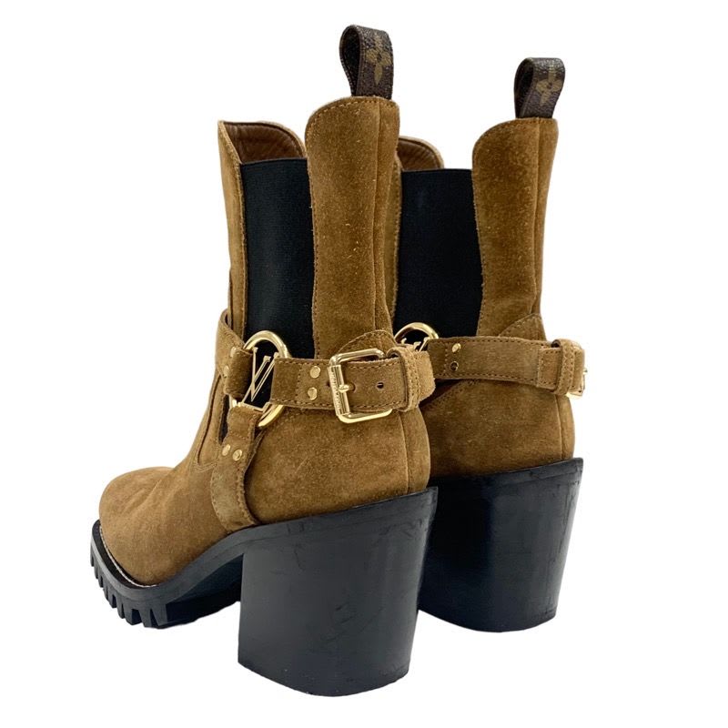 Louis Vuitton Limitless Line Boots Short Shoes Suede Brown Black — view 4