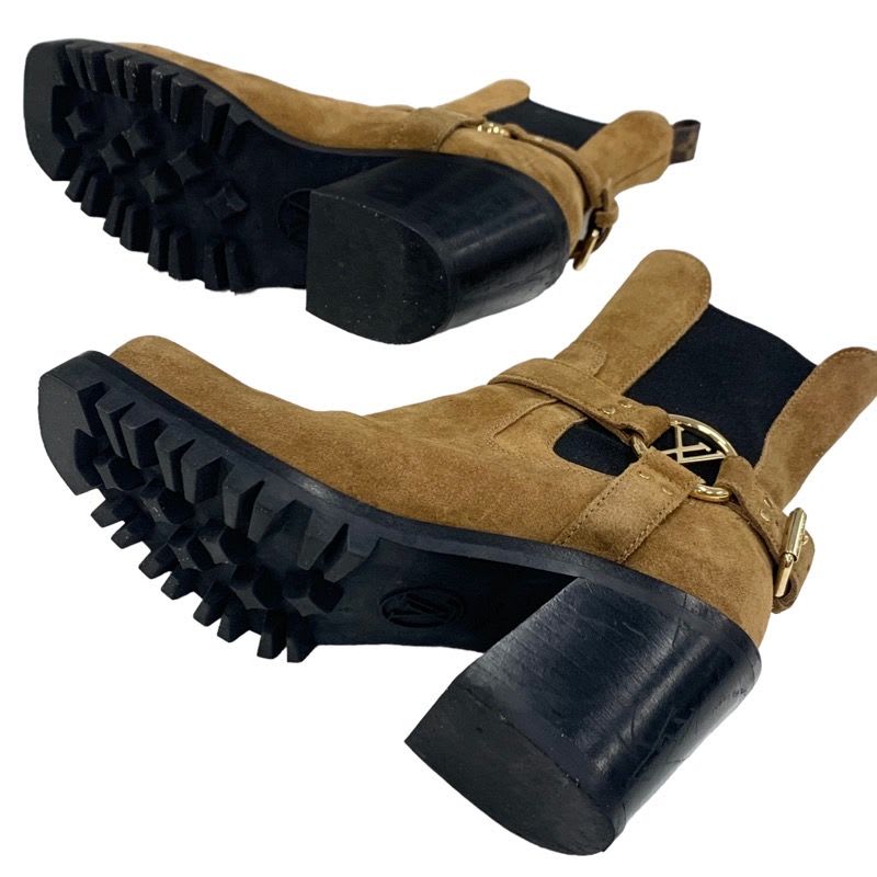 Louis Vuitton Limitless Line Boots Short Shoes Suede Brown Black — view 6