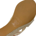 Louis Vuitton Starboard Line Monogram Sandals Shoes Leather Beige Wedge Sole — view 8