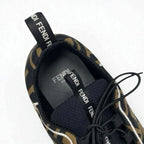 Fendi Sneakers Shoes Fabric Black Brown White Zucca Logo — view 7