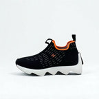 Hermes Cles Sneakers Shoes Fabric Black Orange H Logo — view 3