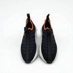 Hermes Cles Sneakers Shoes Fabric Black Orange H Logo — view 2