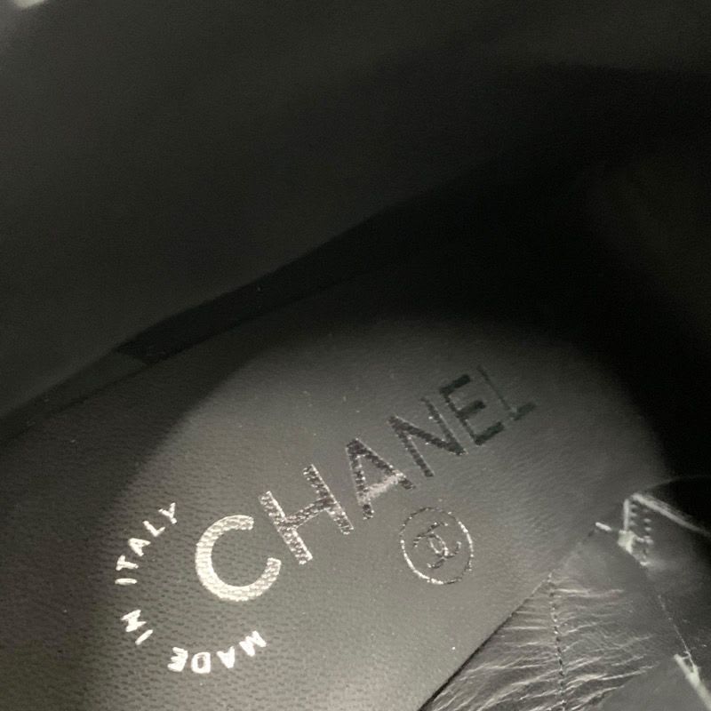 Chanel Boots Short Shoes Suede Black Rhinestone Star — view 7