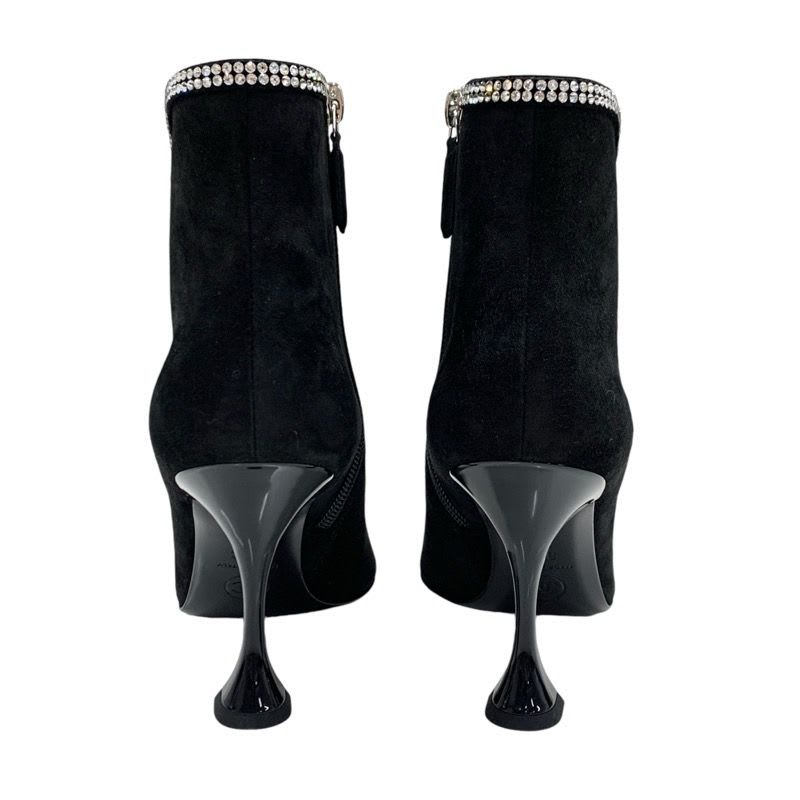 Chanel Boots Short Shoes Suede Black Rhinestone Star — view 5