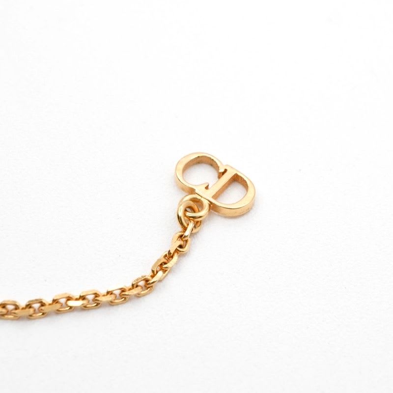 Christian Dior Clair D LUNE Necklace Pendant Choker Gold CD Logo Rhinestone — view 7