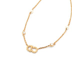 Christian Dior Clair D LUNE Necklace Pendant Choker Gold CD Logo Rhinestone — view 5