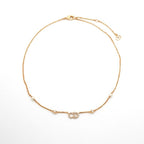 Christian Dior Clair D LUNE Necklace Pendant Choker Gold CD Logo Rhinestone — view 3