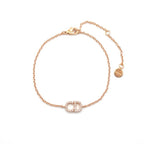 Christian Dior Clair D LUNE Bracelet Bangle Cuff Pink Gold CD Logo Rhinestone — view 3