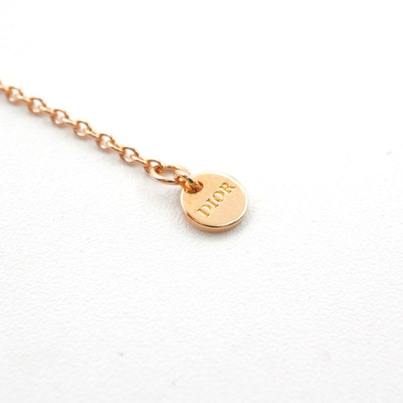 Christian Dior Clair D LUNE Bracelet Bangle Cuff Pink Gold CD Logo Rhinestone — view 8