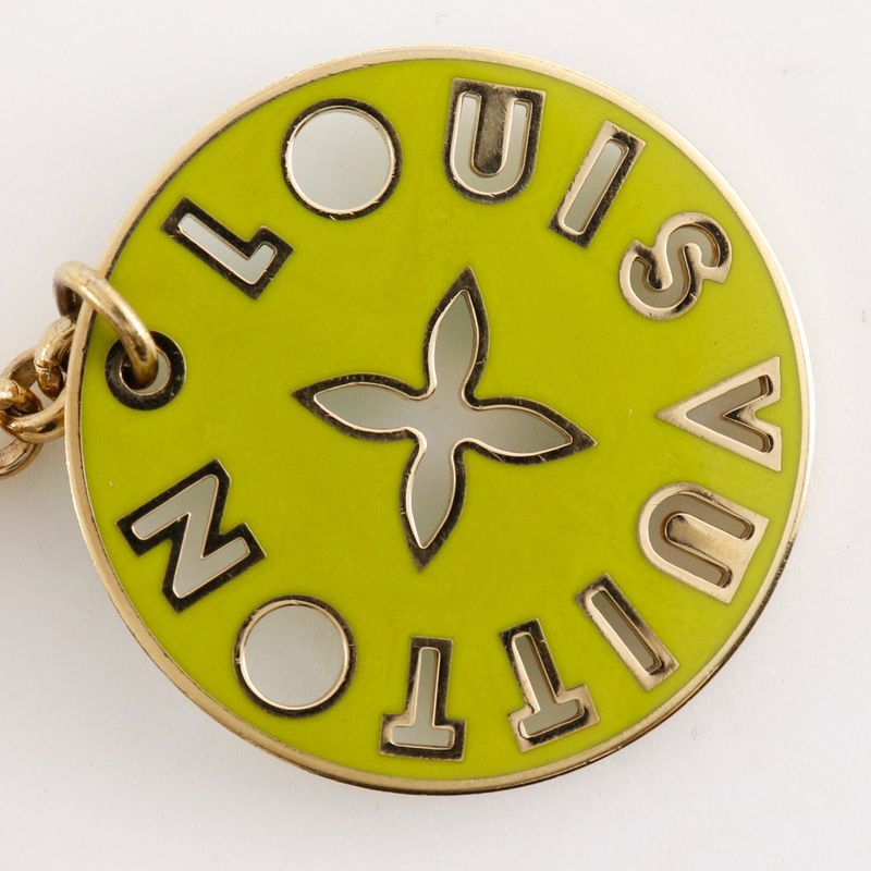 Louis Vuitton Porte Cles Looping Bag Charm Gold Plated Pink Green Cx0079 — view 6