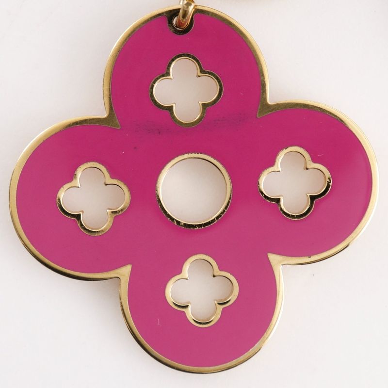 Louis Vuitton Porte Cles Looping Bag Charm Gold Plated Pink Green Cx0079 — view 5