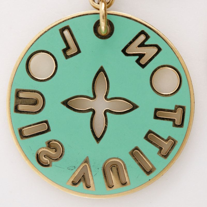 Louis Vuitton Porte Cles Looping Bag Charm Gold Plated Pink Green Cx0079 — view 4