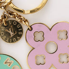 Louis Vuitton Porte Cles Looping Bag Charm Gold Plated Pink Green Cx0079 — view 3