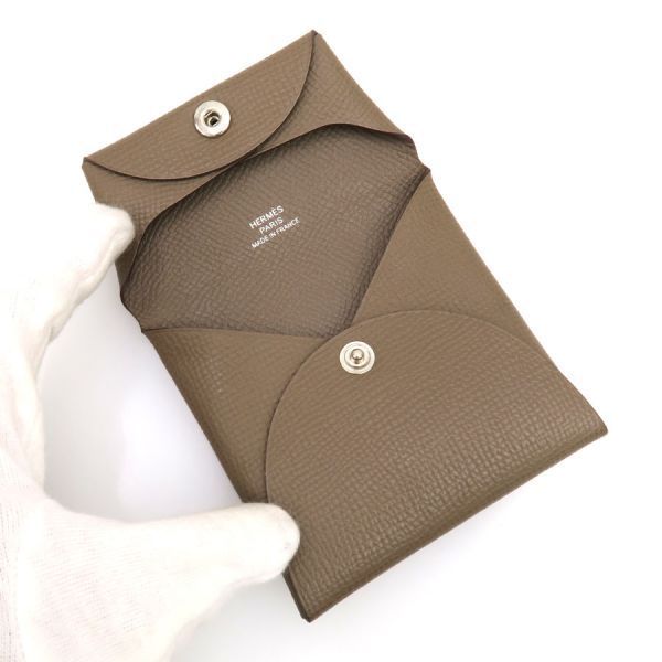 Hermes Bastia Beige Leather Coin Purse — view 3