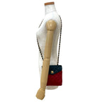 Chanel Vintage Quilted Satin Chain Shoulder Bag Black Red — view 3