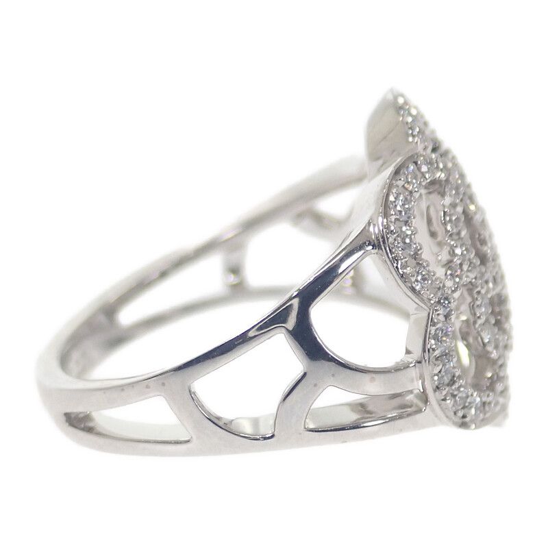 Chanel Camellia Diamond Ring Size 10 50 18Kwhite Gold 18K — view 3