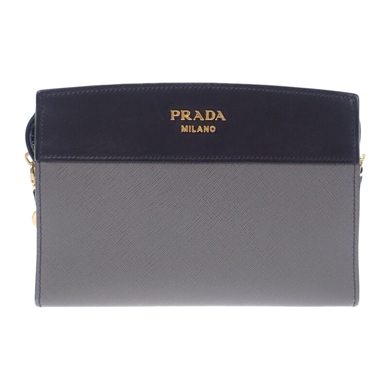 Prada Esplanade Bag 1 Bh043 Shoulder Saffiano Gray Black — view 2