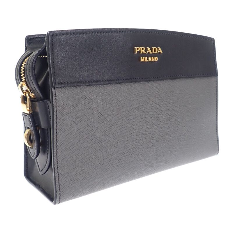 Prada Esplanade Bag 1 Bh043 Shoulder Saffiano Gray Black — view 6