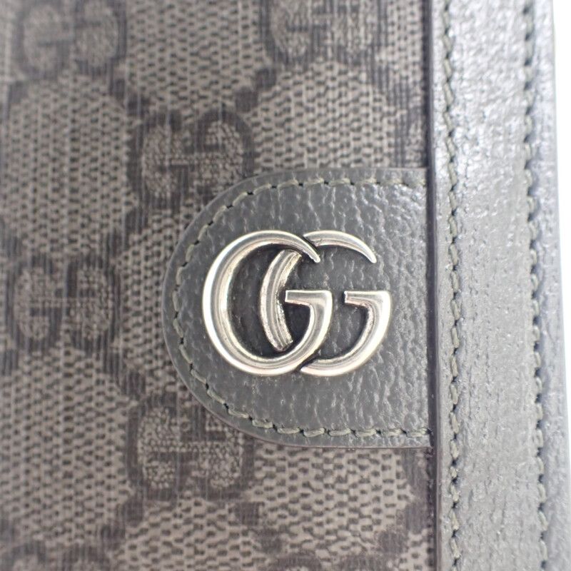 Gucci GG Coin Wallet Bifold Supreme Canvas Leather Gray Men — view 9