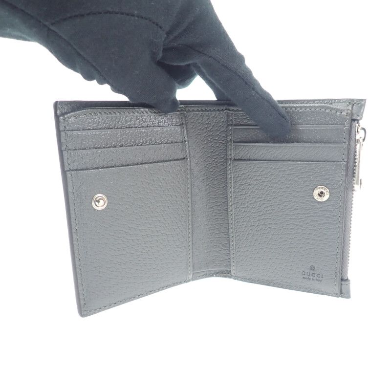 Gucci GG Coin Wallet Bifold Supreme Canvas Leather Gray Men — view 7
