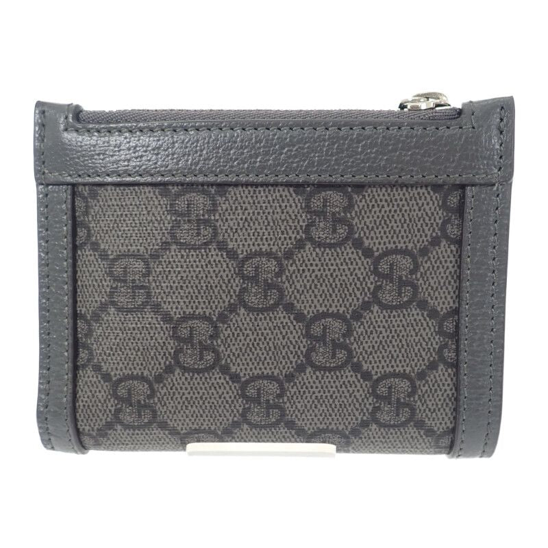 Gucci GG Coin Wallet Bifold Supreme Canvas Leather Gray Men — view 3