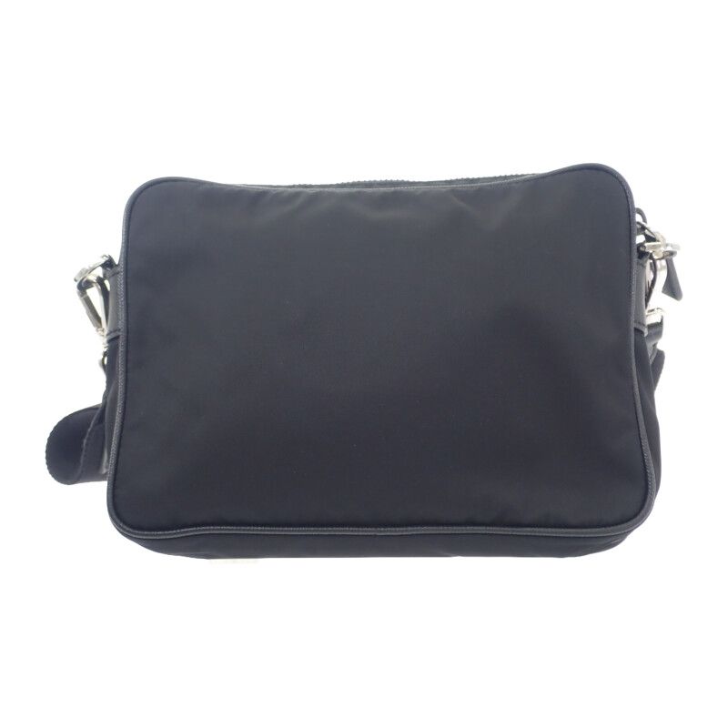 Prada Re-nylon 2 Vh133 Shoulder Bag Nylon Saffiano Black Silver Hardware — view 3