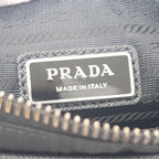 Prada Re-nylon 2 Vh133 Shoulder Bag Nylon Saffiano Black Silver Hardware — view 8