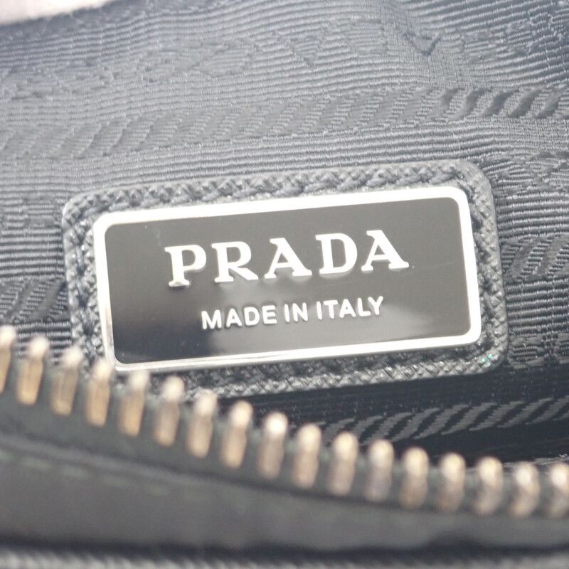 Prada Re-nylon 2 Vh133 Shoulder Bag Nylon Saffiano Black Silver Hardware — view 8