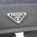 Prada Re-nylon 2 Vh133 Shoulder Bag Nylon Saffiano Black Silver Hardware — view 5