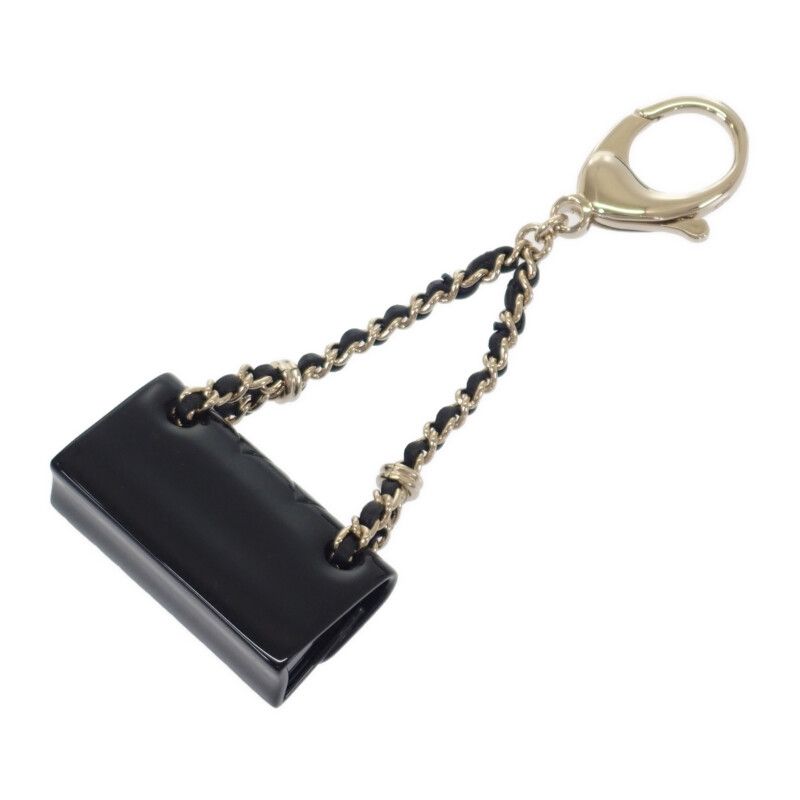 Chanel Quilted Chain Bag Aba121 nl990 Charm Resin Black — view 5